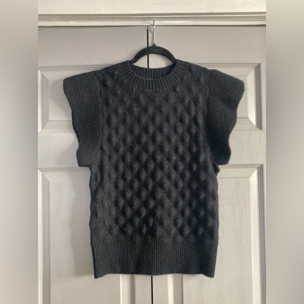 Flutter sleeve sweater